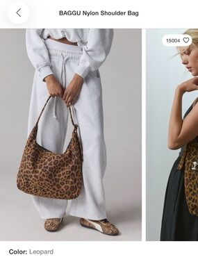 Leopard baggu shoulder bag
